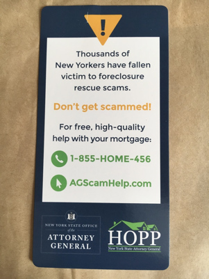 Housing in the US - foreclosure leaflet